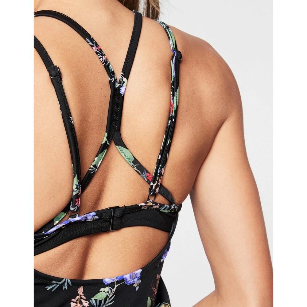 Athleta Gold Coast Floral Blousy Tankini Swim Top | 40D/DD - Picture 7 of 11